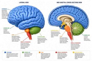 Class 10 Science Chapter 6: Control and Coordination 5 brain is shown and whi signal work shown